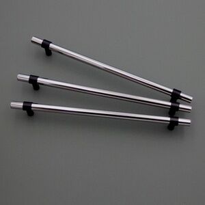 Long Chrome and Black Cabinet Pulls Wardrobe Pulls Cabinet Hardware